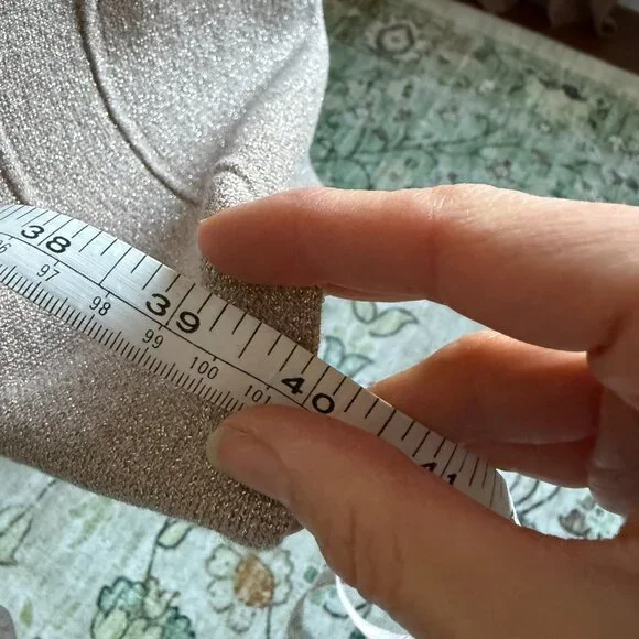 Boden Milano Shimmer Shimmer Knit Dress Beige quarter sleeves US 6L - Picture 6 of 8